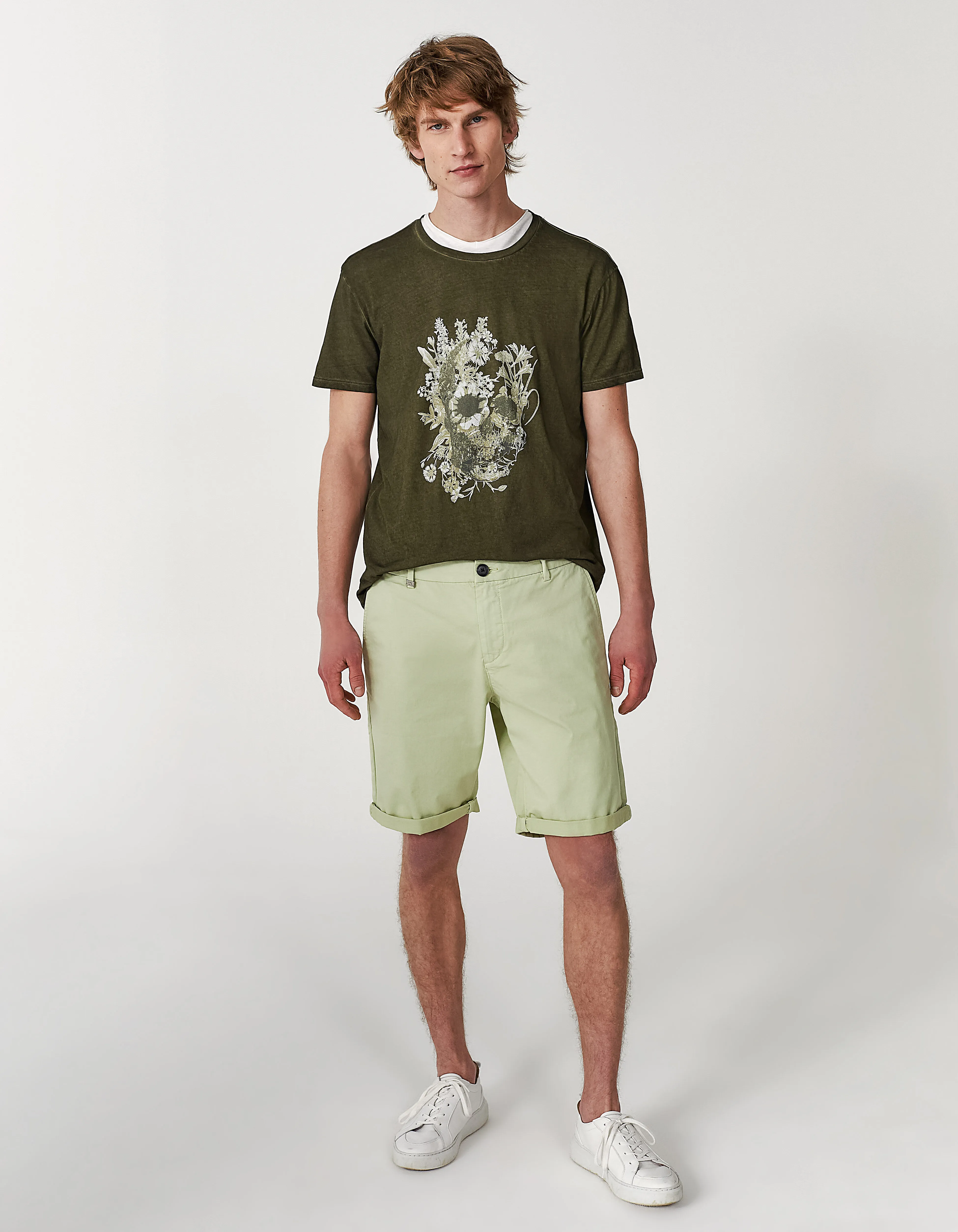 Bermuda chino TAPERED céladon Homme