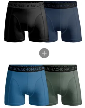 Boxers Muchachomalo Homme Microfibre Black/Blue/Blue/Green (pack de 4)