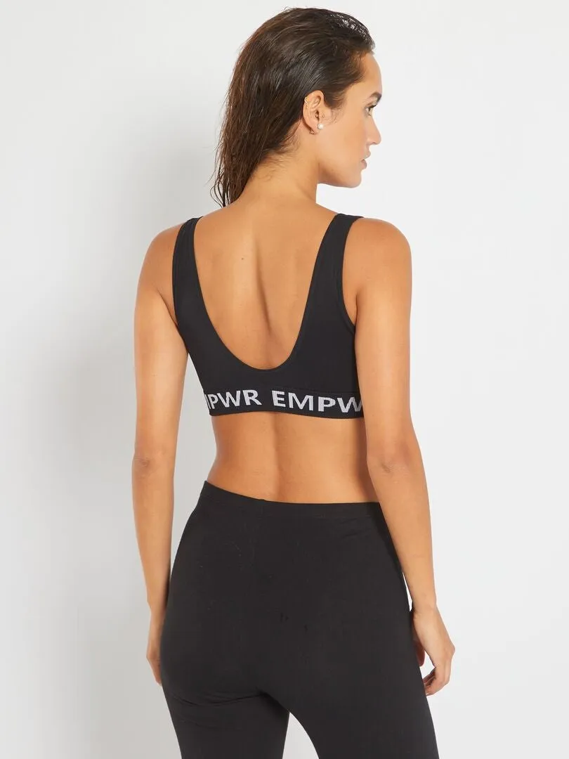 Brassière sport coques amovibles - noir